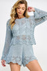 BLUE KNITTED TOP